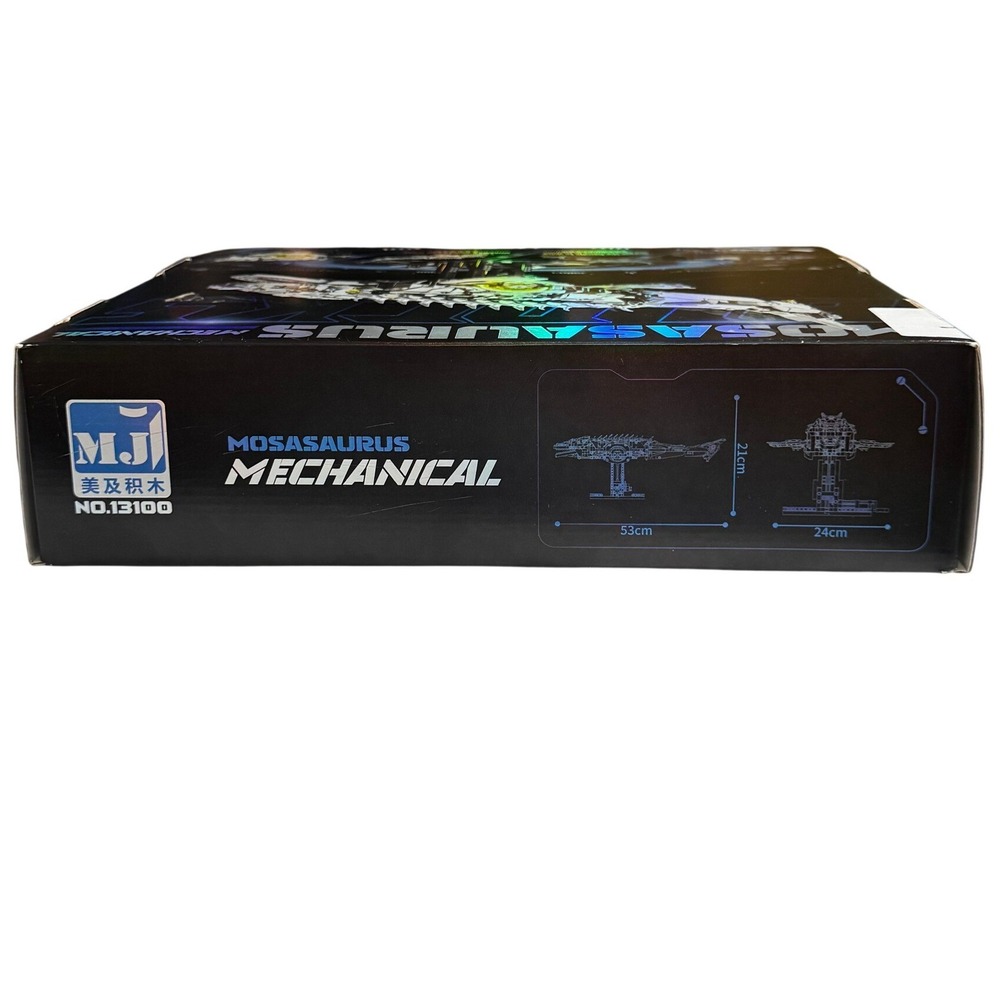MJ Mosasaurus Mechanical Building Blocks Set 13100 Silver NEW 1413pcs Light Up - Picture 4 of 5